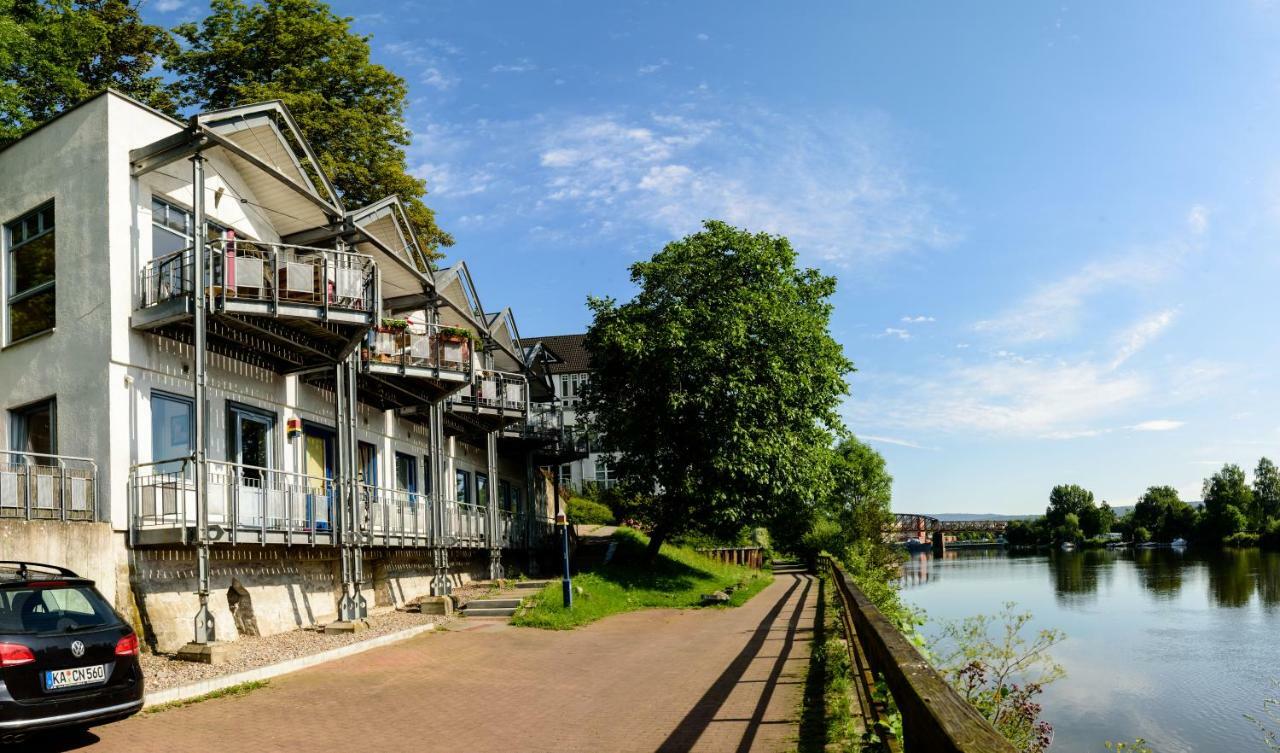 Weserwohnung - Bootshaus Urlaub Am Wasser Hamelin Exteriör bild
